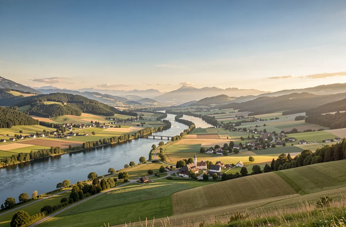 Paysage de la vallée du Rhin près de Bendern