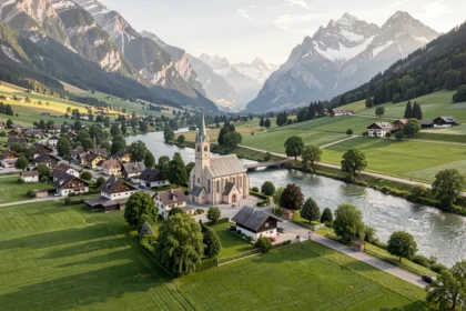 Village de Bendern dans la vallée du Rhin au Liechtenstein
